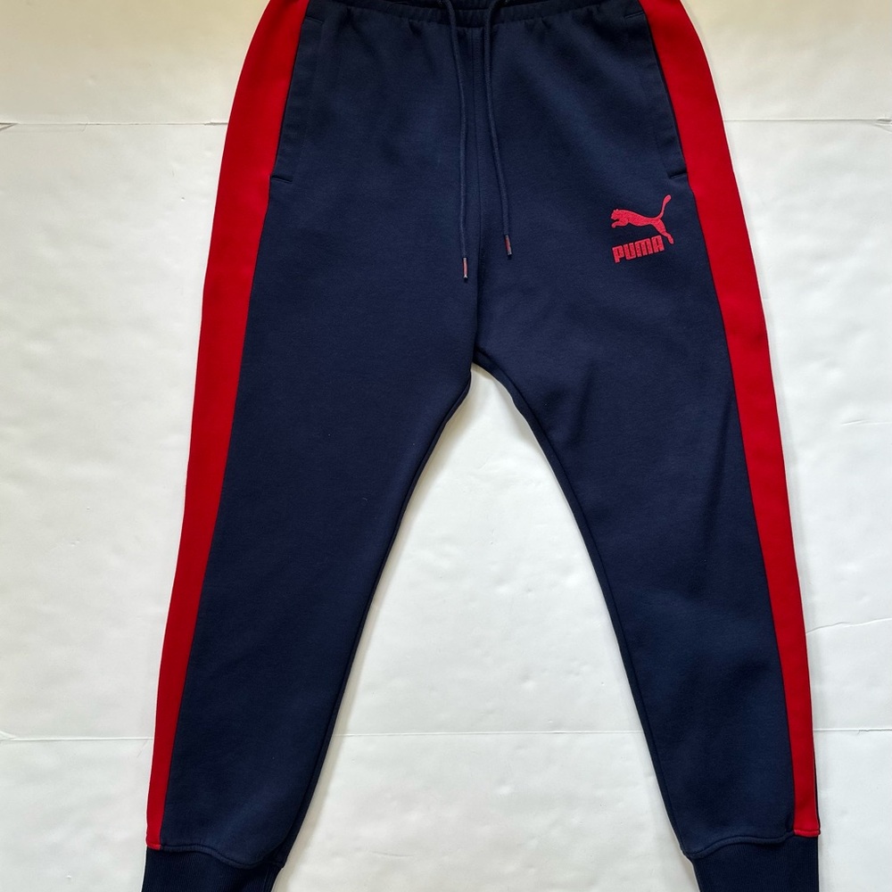 Puma T7 Dark Blue and Red Track Pants